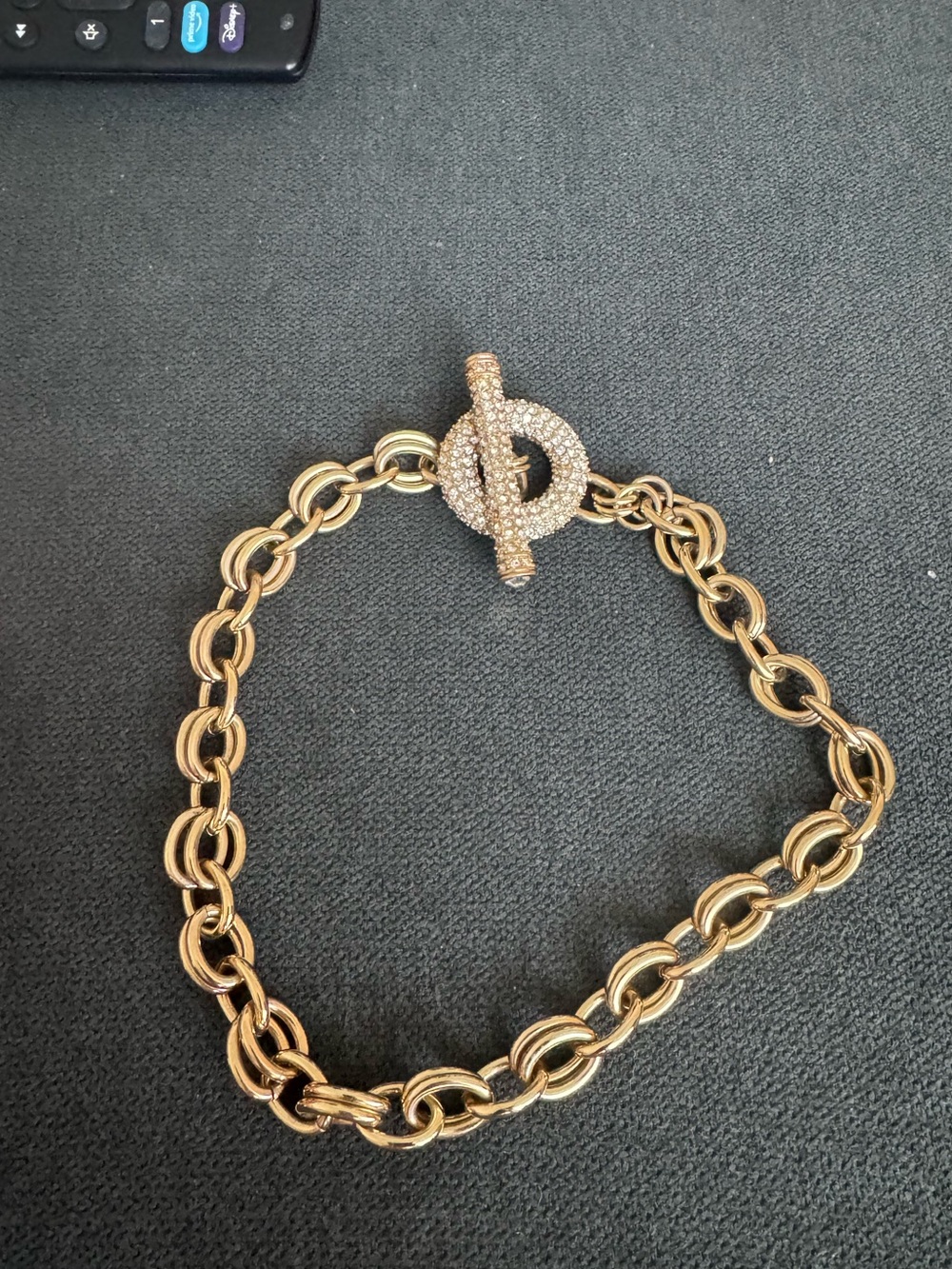 Gold-Tone Crystal Toggle Chain Necklace - Women Jewelry choker necklace